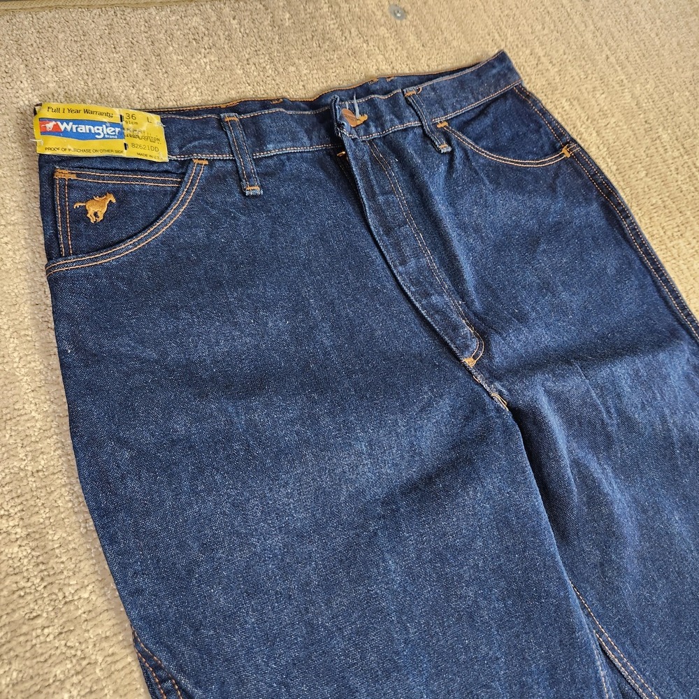 Vintage Wrangler Jeans Men 34x32 *READ 70s 80s Bootcut 82621DD USA Dark Indigo